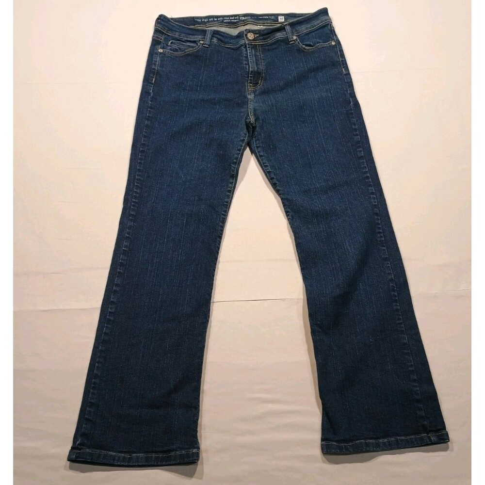 Spirit Jeans Denim Cross Embroidered Women's Size 16 Matthew 1:23 Stretch
